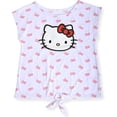 thumbnail image 2 of Hello Kitty Girls 2-Piece Fashion Tee Shirt and Active Short Set with Tie Front Top and Fashion Dolphin Shorts Summer Clothes, 2 of 3