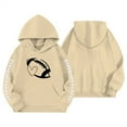 thumbnail image 3 of SonxaHe Infant Girl's Hooded Sweatshirt Long Sleeve Baseball Print Fashion Loose Casual Warm Hoodie Beige,Sized 18-24 M, 3 of 3