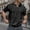 Black, variant on Men Polo T Shirts Short Sleeve V Neck Hollow Out Knit Tee Shirts Loose Fit Black Men Shirt