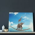 thumbnail image 3 of Lsque Elephant Giraffe Print Wall Art – Decorative Picture for Living Room, Bedroom, and Office (Horizontal), 3 of 6