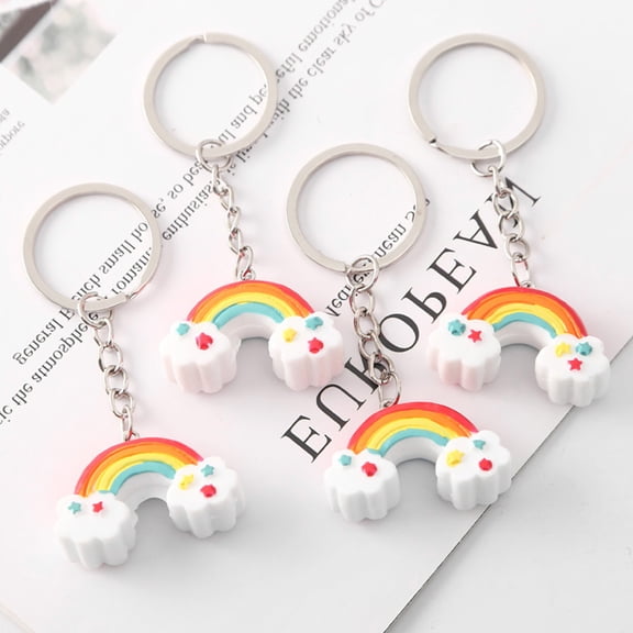 DINHEAROM Assorted Color Bridge Keychains Stylish Key Holder Design 5Pcs