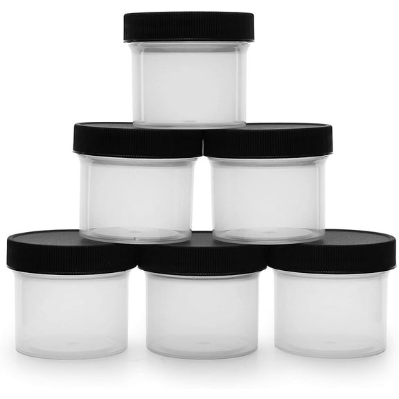 Cornucopia Brands Salad Dressing Condiment Containers (6-Pack); 2-Ounce To-Go Plastic Mini Food Storage Jars for Lunch Boxes; Carry Up to 4 Tablespoons