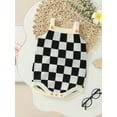thumbnail image 3 of GXFC Infant Baby Girls Rompers Top Newborn Girls Sleeveless Sling Plaid Print Short One Piece Jumpsuit Toddler Girls Summer Bodysuit Clothes 0-24M, 3 of 8