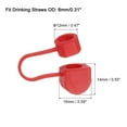 thumbnail image 2 of 10pack Straw Cover Cap, Red Silicone Straw Tips Cover Fits 8mm/0.31 Drinking Straws, 2 of 6