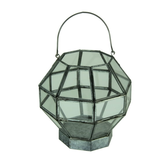 Audrey's Metal and Glass Geometric Shape Votive Candle Lantern 8 inches High
