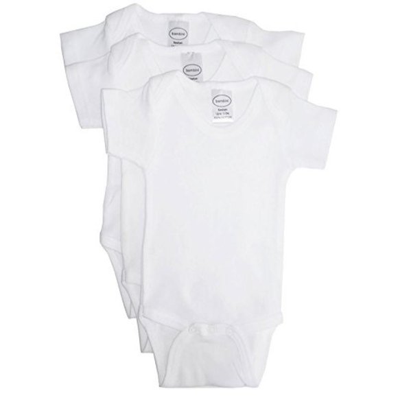 Bambini White Short Sleeve One Piece 3 Pack Newborn