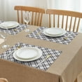 thumbnail image 3 of Black White Plaid Checkered Pattern Summer Placemats Table Placemats Set Of 4-Linen Kitchen Washable Placemats Table Mats 11.8"x17.7" Non-Slip Heat Resistant, 3 of 6