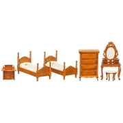 Town Square Miniatures Walnut Twin Bedroom Set