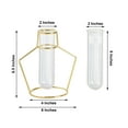 thumbnail image 3 of Efavormart Set of 2 - 6.5" Vase Shaped Gold Metal Flower Stand with Clear Glass Test Tube Vase, Geometric Vase for Wedding, Birthday, Party, Events, Home, Table, Centerpieces Decorations, 3 of 5