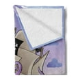 thumbnail image 2 of Octopus Soft Flannel Fleece Throw Blanket, Cartoon Design of Tentacles Around Pirate Ship with Skull Flag Graphic, Cozy Plush for Indoor and Outdoor Use, 50" x 60", Lilac and Multicolor, by Ambesonne, 2 of 5