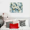 thumbnail image 5 of Nawypu Abstract Flower Pictures Decor Wall Art - White Floral Canvas Print with Gold for Blue Bedroom Bathroom, Framed, 5 of 5