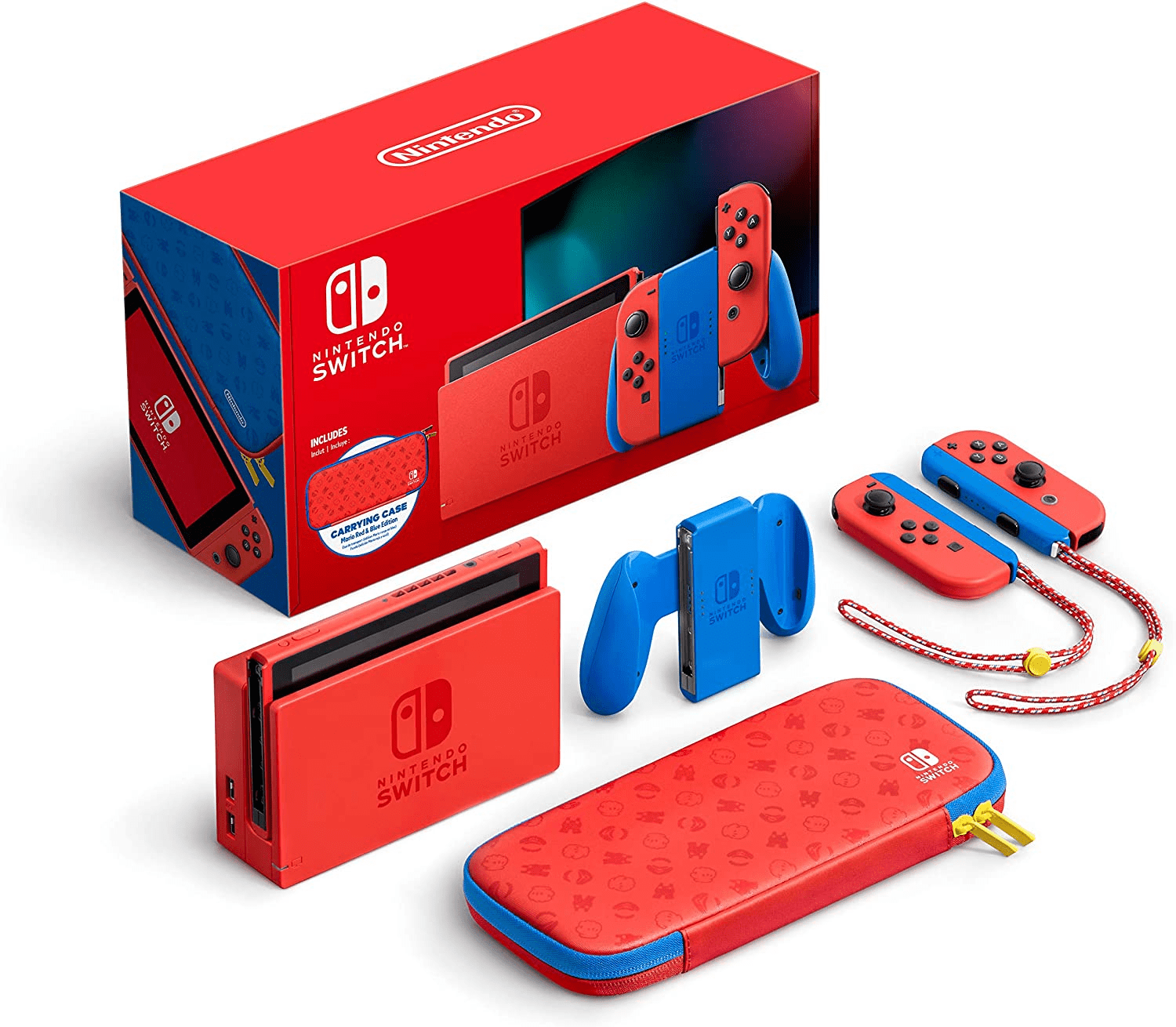 Free Shipping! Restored Nintendo HADSRAAAF Switch - Mario Red