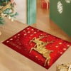 Alfombra navideña para el suelo, decoración festiva para recibidor, dormitorio o sala de estar. Bordes delicados. Alfombrilla antideslizante.