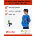thumbnail image 2 of SUPER MARIO Nintendo Mario Luigi Yoshi Zip Up Varsity Bomber Jacket Little Kid to Big Kid, 2 of 5