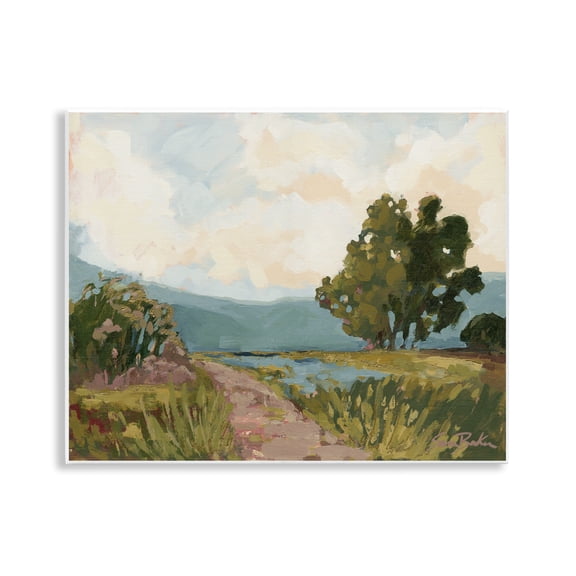 Stupell Industries Path to Distant Countryside Landscape & Nature Painting Unframed Art Print Wall Art, 14 x 11