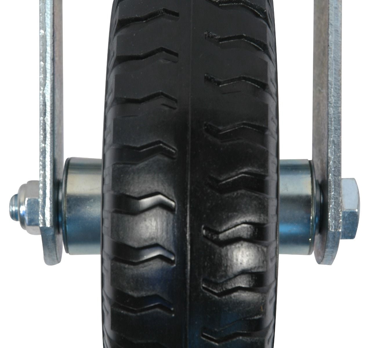 Caster - Flat Free Tire with Wheel Brakes (Pack of 4)  2 Swivel  2 Rigid  Industrial Grade - (8 Inch)