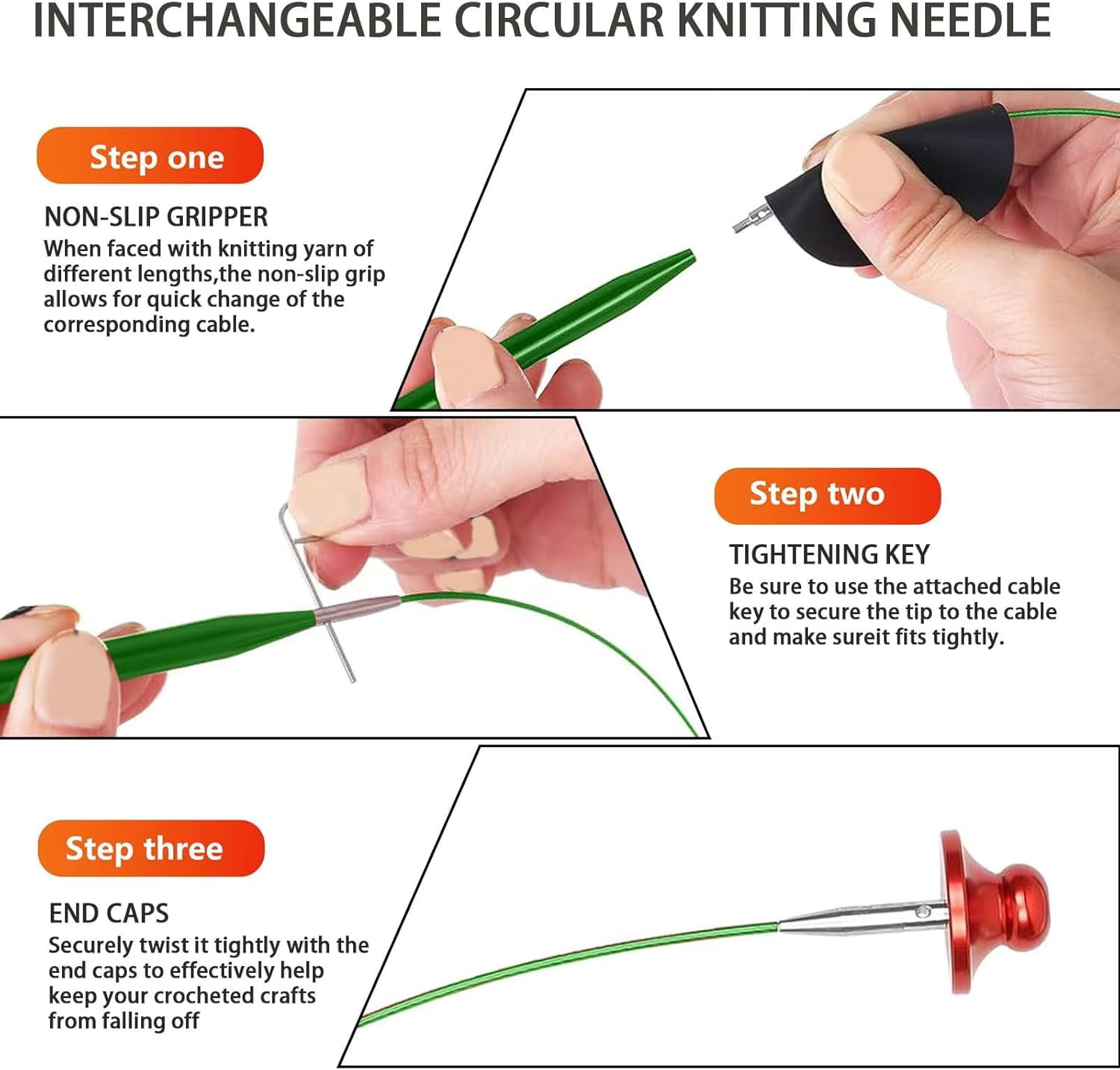 Knitting Needles Set Interchangeable Aluminum Circular Knitting Needles Set 13 Pairs of 4 Inch Premium Aluminum Needles & Accessories Green