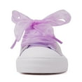thumbnail image 5 of Little Girls Kids Sneakers Bowknot Pearl Ribbon Canvas Shoes Purple Classic Sparkle Low Top Lace Up Glimmer Glitter Lightweight Size 8, 5 of 6