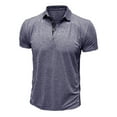 thumbnail image 5 of WAVSUF Lapel Polos Men Soft Pique polo Shirt Button T-Shirt Sapphire Blue Size L, 5 of 6