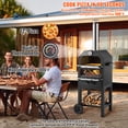 thumbnail image 6 of KFFKFF Exterior Pizza Cooker, 12" Timber Flame Unit, Dual-Layer Wood Burning Pizza Cooker, Outdoor Pizza Maker with Detachable Rollers, Maximum Heat of 700℉, Ideal for BBQ, 6 of 9