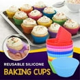 thumbnail image 1 of Xihbxyly 40 Moldes de Silicona para Muffins, Resistentes Al Calor, Antiadherentes, Fáciles de Limpiar, Aptos para Microondas, Colores Vibrantes: Azul, Rojo y Amarillo, Ecológicos, Esenciales para La, 1 of 7