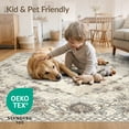 thumbnail image 4 of ODIKA 3'x5' Washable Area Rug Non-Slip, Flatweave, Easy Care Beige Para Boho Tapetes Interlocking Frame Symmetrical Sala Neutral for Hallway, Laundry Room, 4 of 7