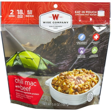Wise Company Chili Mac with Beef & Textured Vegetable Protein Prepared Meal, 5.5