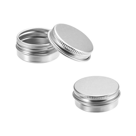 Round Mini Tin Box - 0.33 oz Round Aluminum Cans Tin Can Screw Top Metal Lid Containers 1ml 12pcs