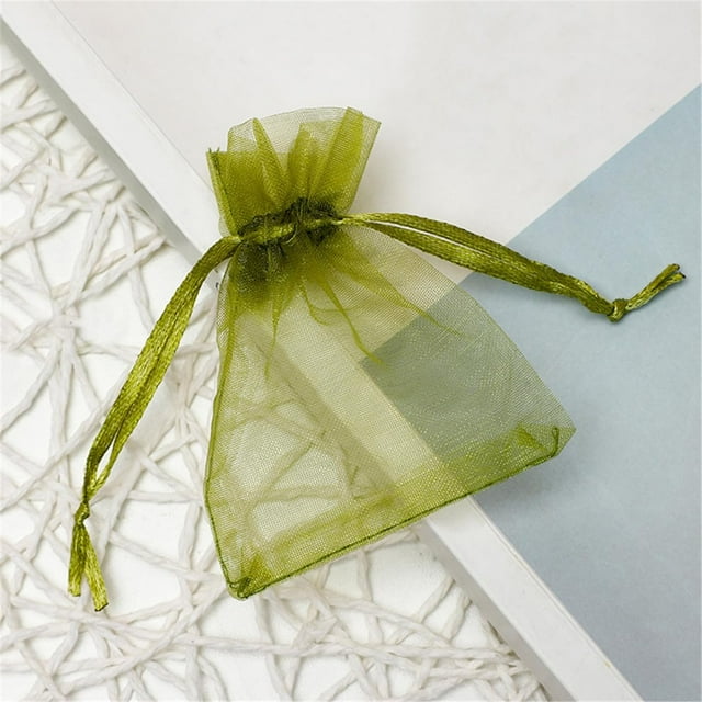 Yazoeia 100 Pcs Sheer Organza Bags, Wedding Favor Bags with Drawstring, Makeup Organza Favor Bags, Drawstring Net Gift Bags, Jewelry Gift Bags for Party Wedding Gift Return Store, CJC912-166102