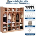 thumbnail image 5 of M optimized 5-Section Classroom Coat Locker, 20 Cubbies for Classrooms, Daycare Cubby with 4 Casters, 5 Hooks and 2 Storage Boxes, for Home, School, Kindergarten, 5 of 7