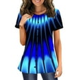 thumbnail image 1 of Orqqct Women Fashion Printed Round Neck Short Sleeve Casual Tunic Top Blouses, 1 of 5
