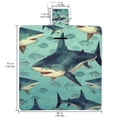 thumbnail image 2 of Shark Canvas Picnic Mat - Waterproof Outdoor Blanket for Camping, Beach, Park - Portable Foldable Mat with Handle and Anchor Stakes - Large Size for Family Picnics - Easy to Clean, 2 of 6