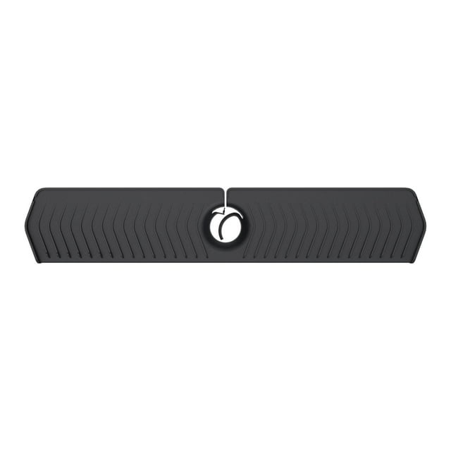 Alfombrilla de silicona para grifo de fregadero, protector contra salpicaduras para fregadero de cocina, autodrenante detrás del grifo, alfombrilla de negro