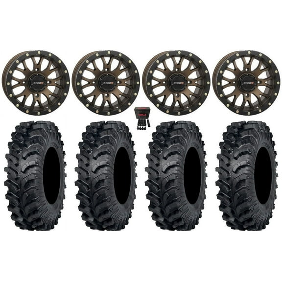 System 3 ST-3 14" Wheels Bronze 27" MT911 Tires Yamaha Viking Wolverine YXZ1000R CFMoto ZForce 950 UForce 1000