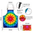 thumbnail image 3 of Colorful Rainbow Tie Dye Spiral Pattern Apron-Garden Aprons for Women with Pockets-Cotton Linen Waterproof Kitchen Cooking Gardening Aprons Adjustable for Kitchen,Cooking,BBQ and Salon 33x27 Inch, 3 of 7
