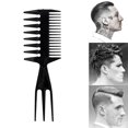 thumbnail image 3 of Peines peinados hacia atrás 3 en 1 Forma de hueso de cola de pescado Extensiones de cabello Desenredar Peine para colorear Peine para peluqueros de salón Mohawk Undercut Bowl Cut Quiff, 3 of 5