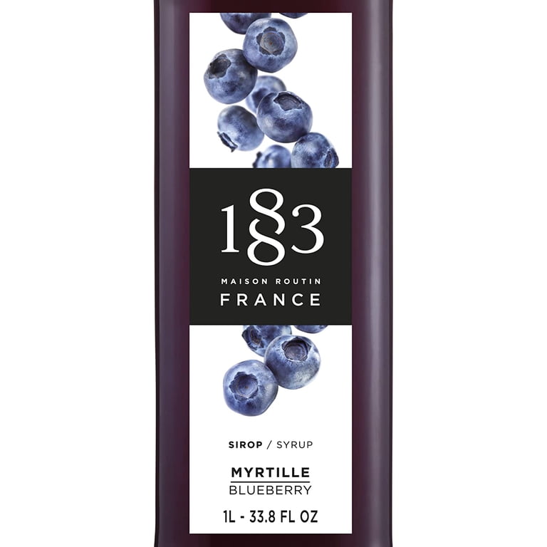 1883 Maison Routin Blueberry Syrup, 1L Glass Bottle, Ideal for