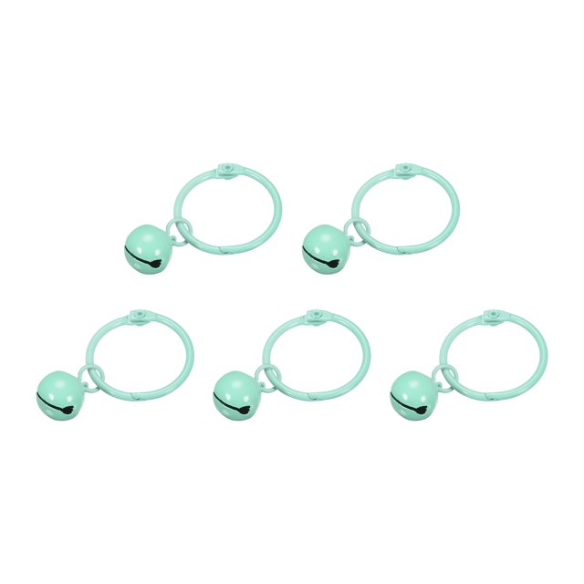 5uds Llaveros con Campanas, Claro Verde 30mm/0,51 Diámetro Navidad Tintineo Campana Mascota Campanas Inoxidable Acero Llavero para Bricolaje Artesanía, Fiesta