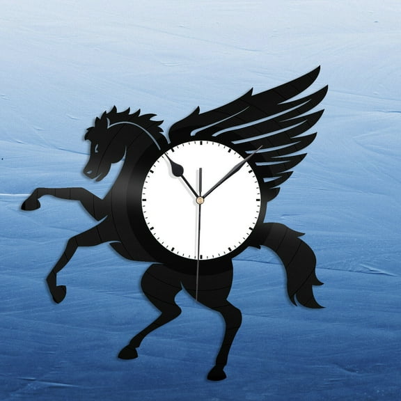 Pegasus Vinyl Wall Clock Record Decorative Unique Gift Kids Room Decoration Vintage Design Office Bar Room Home Decor