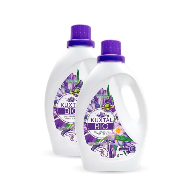 KUXTAL Detergente Líquido para Ropa 2 Piezas | Biodegradable con Certificación OECD 301-A | Fórmula Natural Ecológica y Segura para Toda la Familia | Aroma
