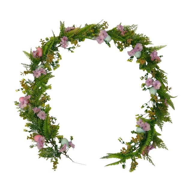 Plantas Colgantes Artificiales Decoraciones de Pascua de Interior 190cm/74.8In para el Hogar Huevos Coloridos Planta Verde Colgante de la Pared Simulación Decorativa Ratán