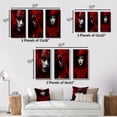 thumbnail image 4 of Designart "Vintage Mystery Scarlet Beauty" Fashion Woman Framed Wall Art Set Of 3 - Red Glam Frame Gallery Wall Set For Home Decor, 4 of 6