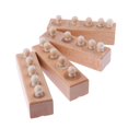 thumbnail image 1 of Juego de 4 cilindros sensoriales Montessori sin botones, juguete de madera para niños. Madera natural _1, 1 of 8