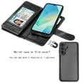thumbnail image 5 of For Samsung Galaxy A16 5G Wallet Case with Credit Card Holder for Women Men, Flip PU Leather Wallet Phone Case for Galaxy A16, Tekcoo Detachable Magnetic Kickstand Cover with Wrist Strap, Black, 5 of 8
