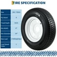 thumbnail image 3 of Towallmark 2PK ST205/75D14 Trailer Tire with 14" Wheel - 5 on 4.5" White Modular Wheel- Load Range C 6PR for Utility/Boat/Camper Trailers, 3 of 8