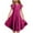 Wine, variant on HAiming Girl 2025 Summer Boho Sundress Ruffled Short Sleeve Round Neck Tiered Pleated A-Line Dresses for 6-14 Years