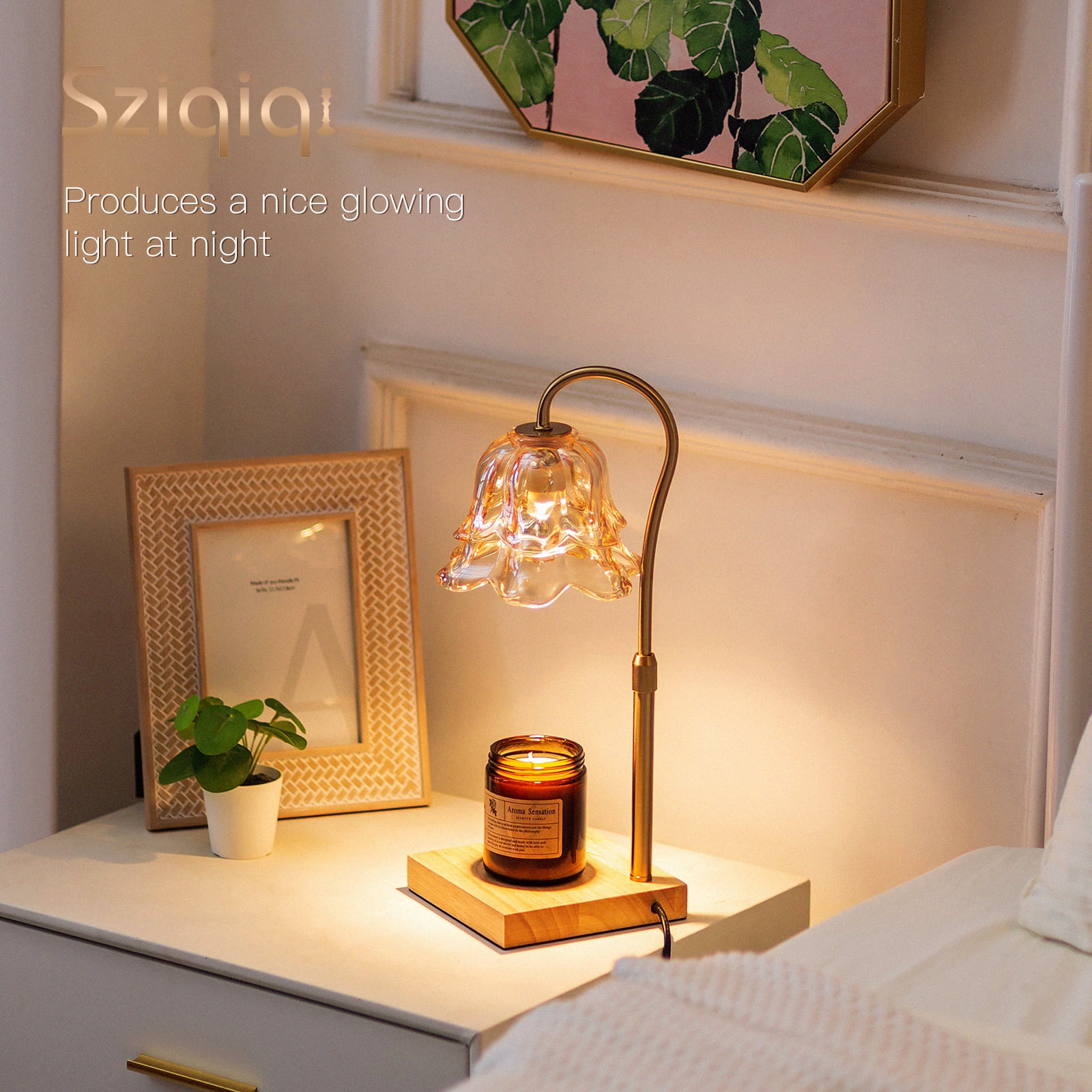 Sziqiqi Candle Warmer Lamp with Timer & 2 Bulbs