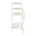 thumbnail image 6 of DecMode 18" x 18" x 24" 3 Tier White Metal Folding Plantstand with Sun Face Cutouts, 6 of 10