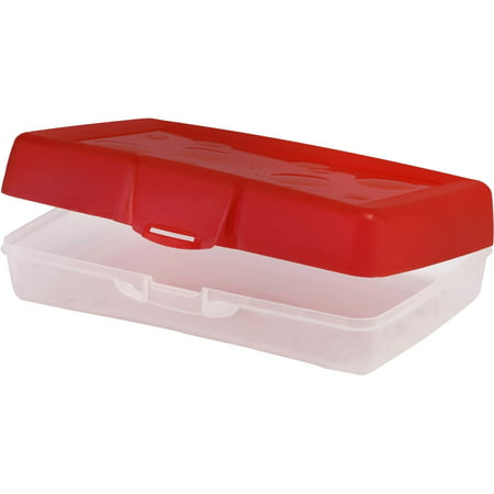 Storex  Pencil Case / Red-Clear (12 units/pack)