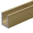 thumbnail image 2 of Brixwell SDCD38SB-CCP24-XCP10 Satin Brass 3/8" Fixed Panel Shower Door Deep U-Channel -  24" Stock Length - pack of 10, 2 of 3
